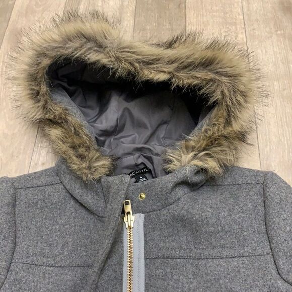 Womens‎ J.Crew Merchantile Wool Blend Faux Fur Quarter Trench Parka Jacket - Picture 6 of 7